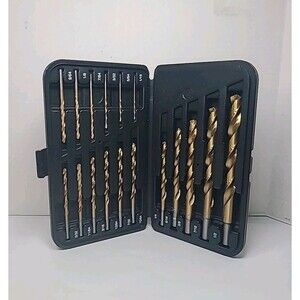 Black & Decker 15573 17 Piece Split Point Titanium Drill Bit Set w/ Case